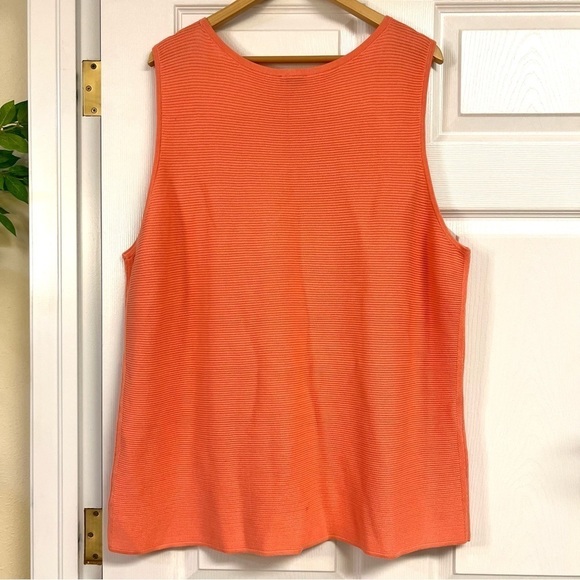 NWT TALBOTS Plus 3X knit sweater top orange micro stripes comfy thick tunic - Picture 8 of 10